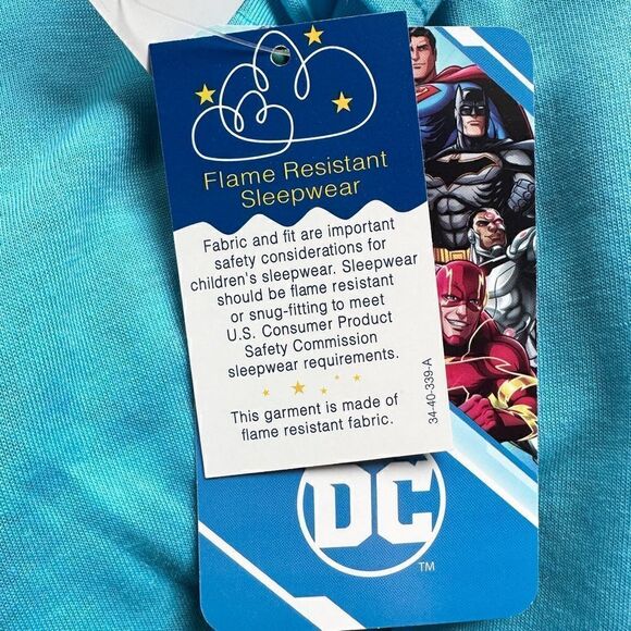 DC Justice League Boys Pajama Set Long Sleeve Top with Pants, Size 8, New w Tags - Picture 9 of 12